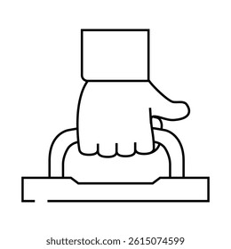 carry handle label product caution line icon vector. carry handle label product caution sign. isolated contour symbol black illustration