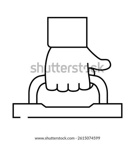 carry handle label product caution line icon vector. carry handle label product caution sign. isolated contour symbol black illustration