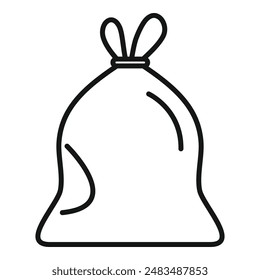 Mango de la bolsa de basura icono contorno Vector. Urbana limpio. Reciclaje ecológico