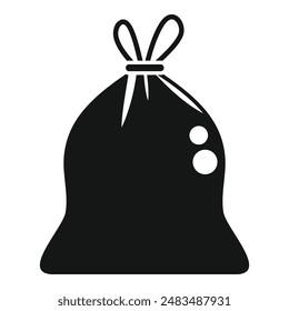 Carry handle of trash bag icon simple vector. Urban clean. Ecological recycle