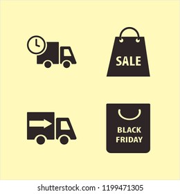 carry icon. carry vector icons set shopping bag and fast delivery truck