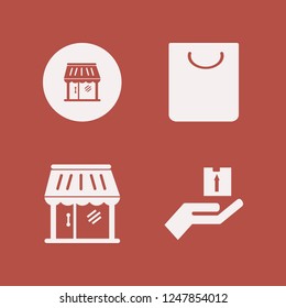 carry icon. carry vector icons set shop, shopping bag and hand parcel