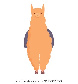 Carry lama icon cartoon vector. Funny animal. Cute face