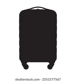 Carry On Spinner Luggage Bag Silhouette Vector Illustration