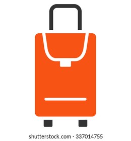 Carry on vector icon. Style is flat bicolor orange and gray symbol, rounded angles, white background.