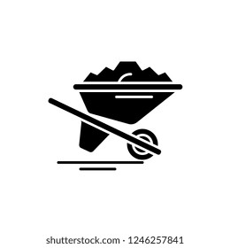 Carry sand black icon, vector sign on isolated background. Carry sand concept symbol, illustration 