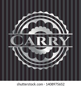 Carry silvery badge or emblem. Vector Illustration. Mosaic.