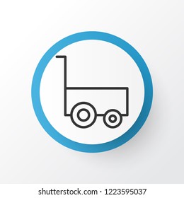 Carry wagon icon symbol. Premium quality isolated freight trolley element in trendy style.