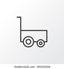 Carry Wagon Icon Symbol. Premium Quality Isolated Freight Trolley Element In Trendy Style.