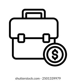 Carry wealth symbolically with our sleek money suitcase icon