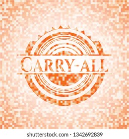 Carry-all abstract orange mosaic emblem