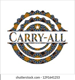 Carry-all arabic emblem background. Arabesque decoration.