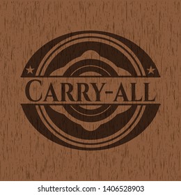Carry-all retro wood emblem. Vector Illustration.