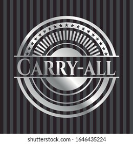Carry-all silver shiny badge. Vector Illustration. Mosaic.