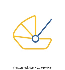 Carrycot baby isolated vector icon. Graph symbol for children and newborn babies web site and apps design, logo, app, UI