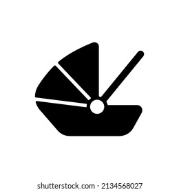 Carrycot baby vector isolated glyph icon. Graph symbol for children and newborn babies web site and apps design, logo, app, UI