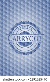 Carrycot blue polygonal badge.