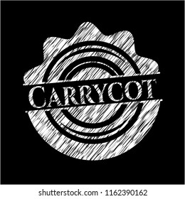 Carrycot chalk emblem written on a blackboard