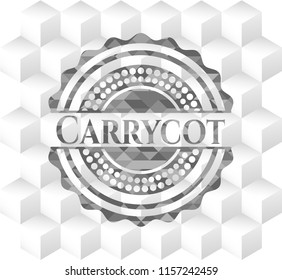 Carrycot grey badge with geometric cube white background