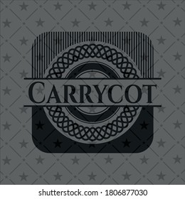 emblema oscuro realista de Carrycot. Ilustración vectorial. Detallado. 