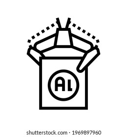 carrying aluminium production in plant line icon vector. carrying aluminium production in plant sign. isolated contour symbol black illustration