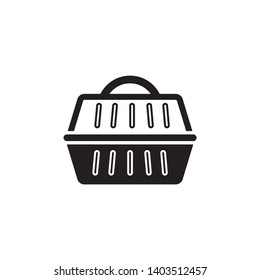 Carrying animals. Pet carrier for traveling.Web line icon. - Vector