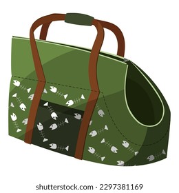 Carrying bag plastic for animals. Vector color isolated illustration in cartoon style