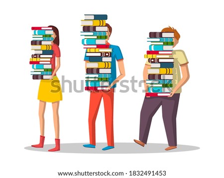 Similar – Image, Stock Photo stack of books on a black table, white background