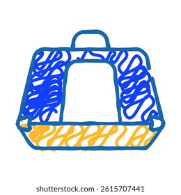 carrying case for cat doodle icon sketch vector. carrying case for cat sign. isolated symbol illustration