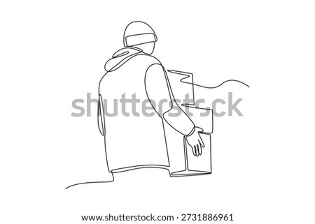 Carrying Emergency Supply Boxes. Preparation for 7 days without electricity Concept. Single line draw design Video 4k. Footage graphic illustration