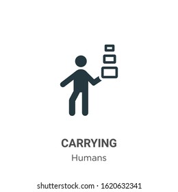 Carrying glyph icon vector on white background. Flat vector carrying icon symbol sign from modern humans collection for mobile concept and web apps design.