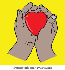 Carrying helpfull volunteer  vector illustration