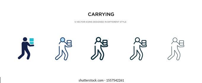 carrying icon in different style vector illustration. two colored and black carrying vector icons designed in filled, outline, line and stroke style can be used for web, mobile, ui