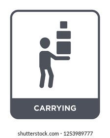 carrying icon vector on white background, carrying trendy filled icons from Humans collection, carrying simple element illustration