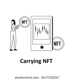 Carrying NFT Vector Illustration which can easily modify or edit