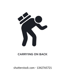 carrying on back isolated icon. simple element illustration from humans concept icons. carrying on back editable logo sign symbol design on white background. can be use for web and mobile