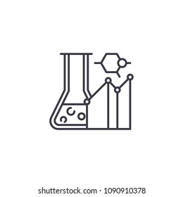 Carrying out a study linear icon concept. Carrying out a study line vector sign, symbol, illustration.