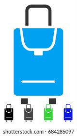 Carryon flat vector illustration. Carryon icon with gray, black, blue, green color versions.