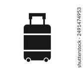 Carry-on luggage or cabin luggage flat vector icon for travel apps and websites