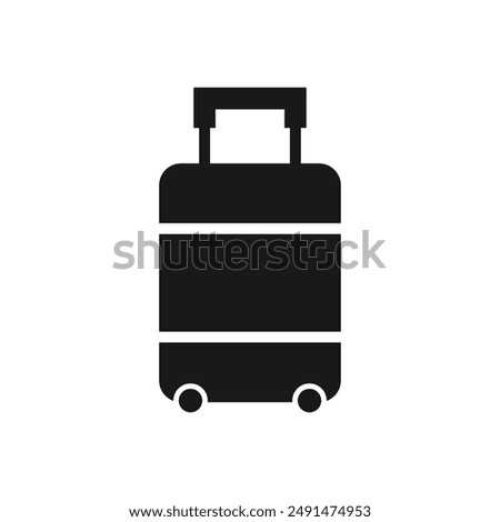 Carry-on luggage or cabin luggage flat vector icon for travel apps and websites