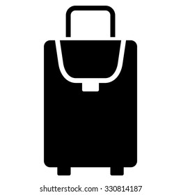 Carryon vector icon. Style is flat black symbol, rounded angles, white background.