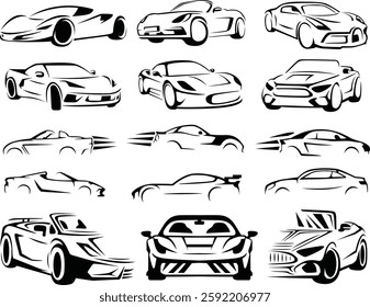 Cars Auto Outline Set Bundle