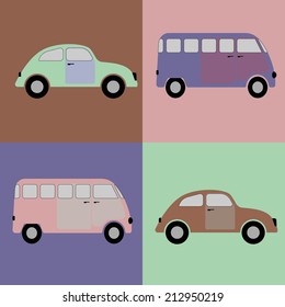 Cars background in old style