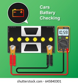 Cars Battery Checking With Voltmeter Charge Connect Jump