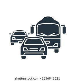 cars and bus icons  symbol vector elements for infographic web