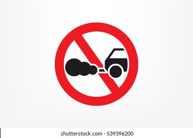 Cars circle of no smoking sign illustration EPS 10.