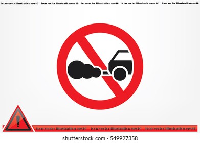 Cars circle of no smoking sign illustration EPS 10.