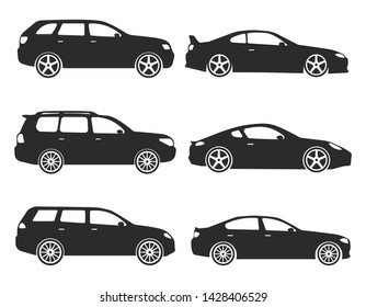 Cars collection icons set on white background for graphic and web design, Modern simple vector sign. Internet concept. Trendy symbol for website design web button or mobile app