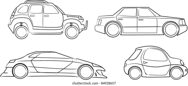 cars collection - vector