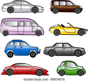 cars collection - vector